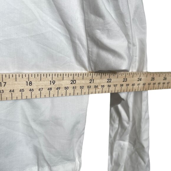 LOFT Drawstring Tunic Shirt Top Womens Small White Elastic Waist Business Casual - Picture 12 of 12